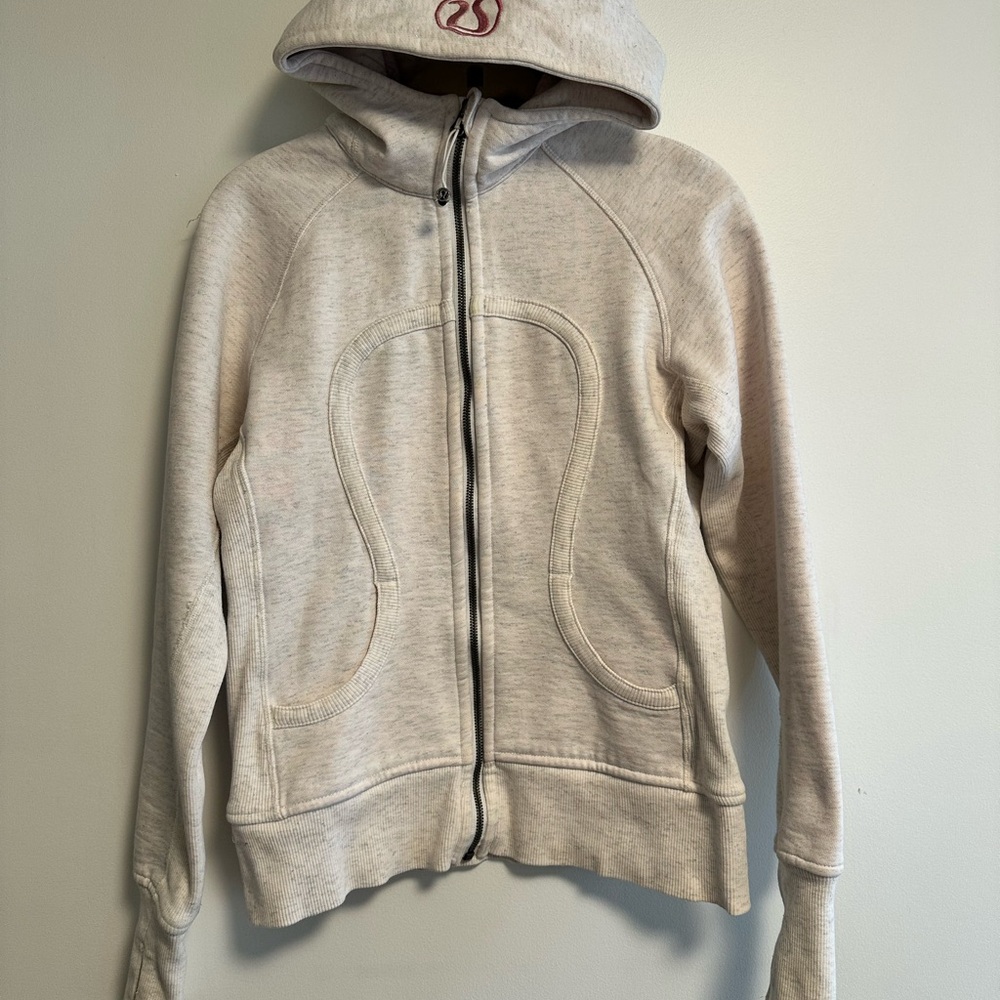 lululemon athletica Heathered Light Gray Full Zip Scuba